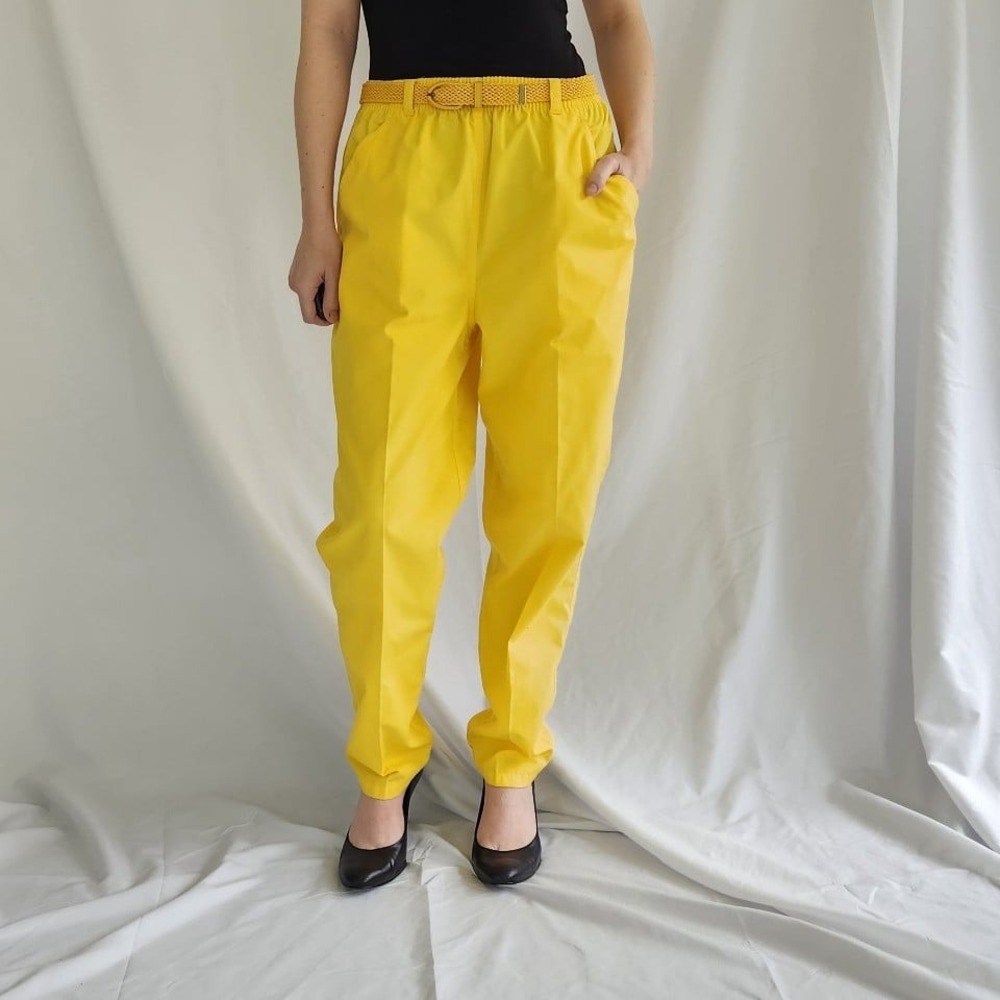 80s Yellow Pleated‎ Pants